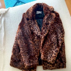 ASOS Leopard  Faux Fur Winter Janet Size 8